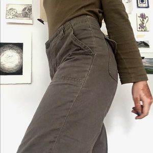 Olive Green High Waisted Cargo Pants
